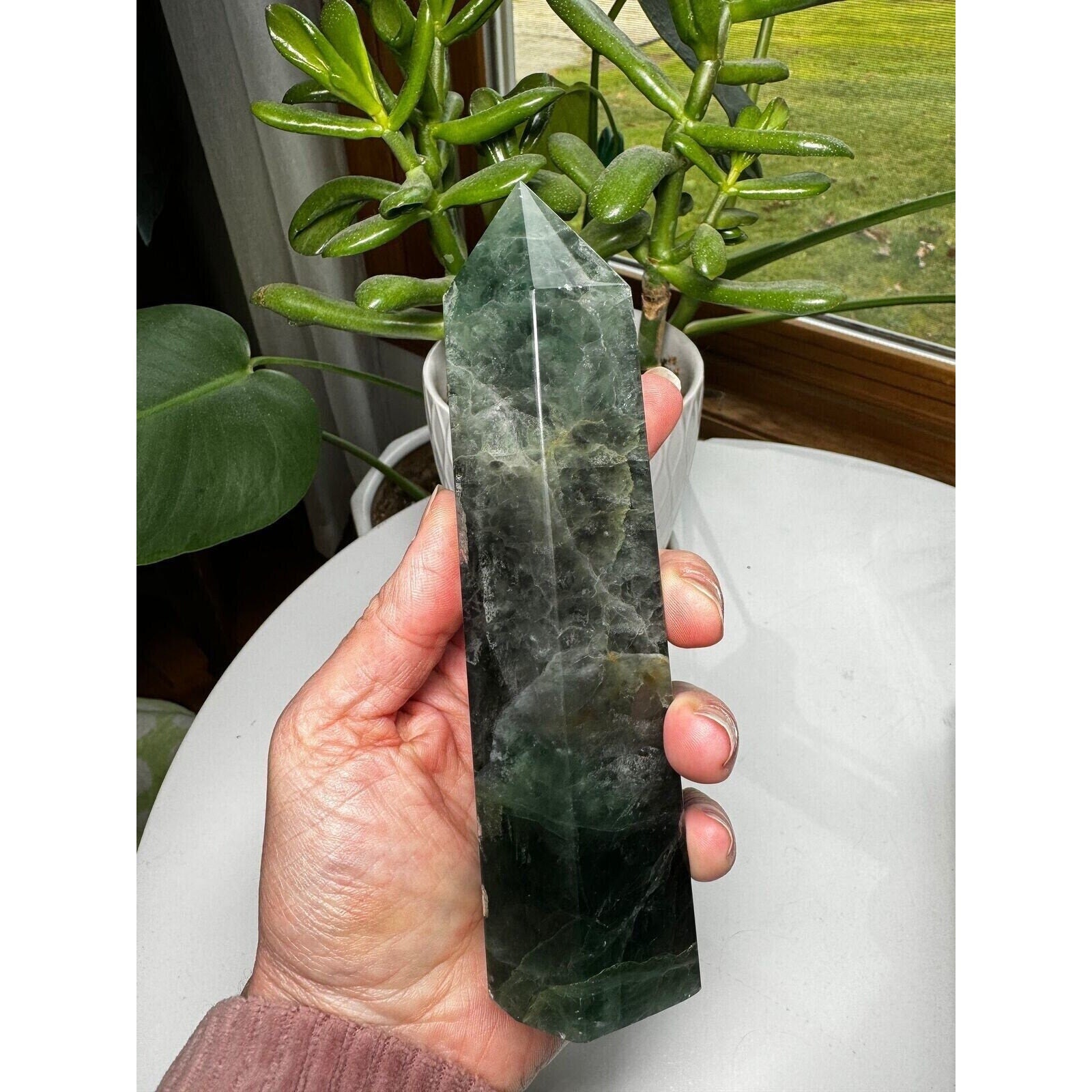 Fluorite Crystal Tower 6.25" tall