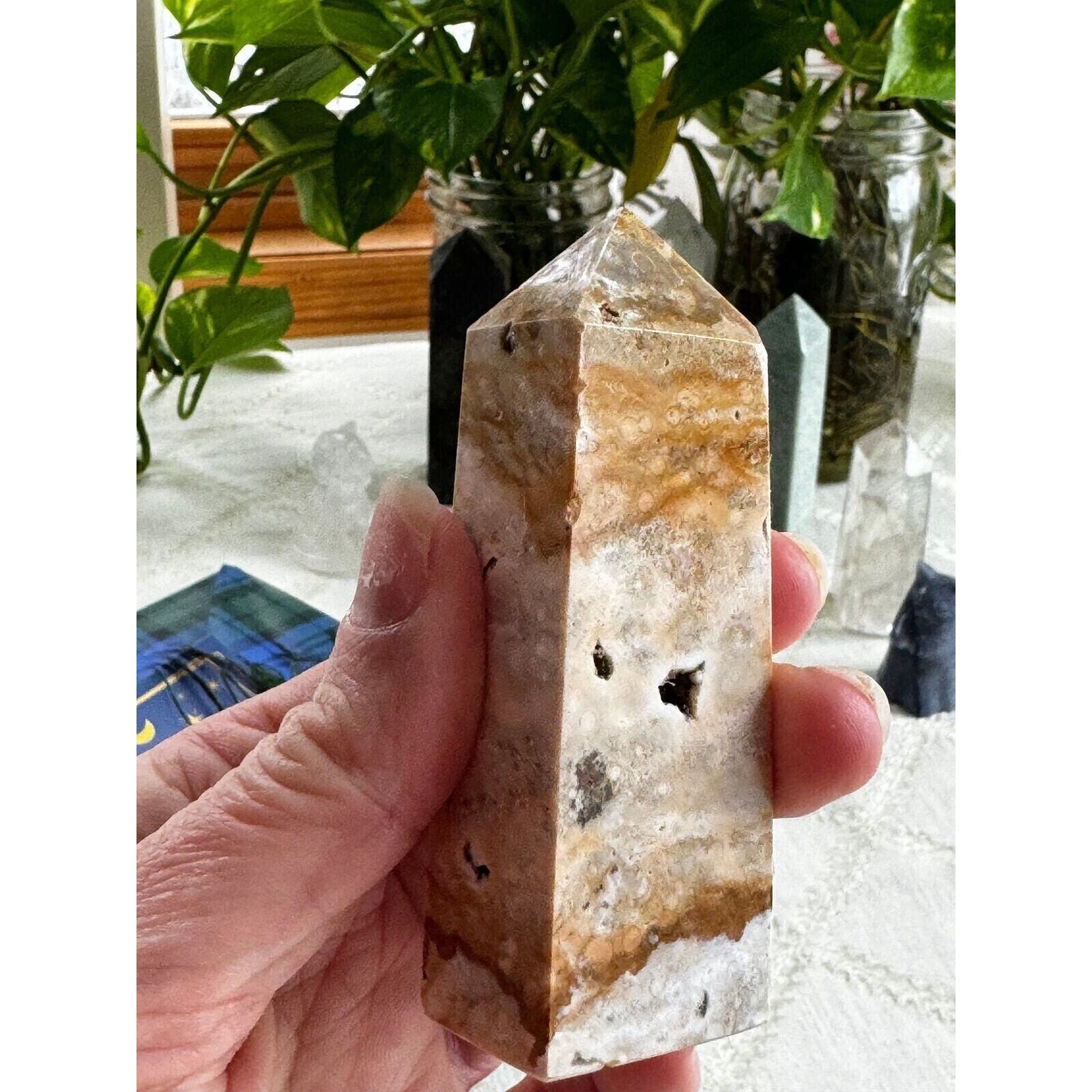 8th vein Ocean Jasper Crystal tower