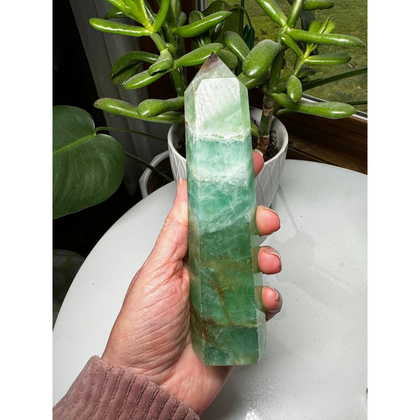 Fluorite Crystal Tower 6.5" tall