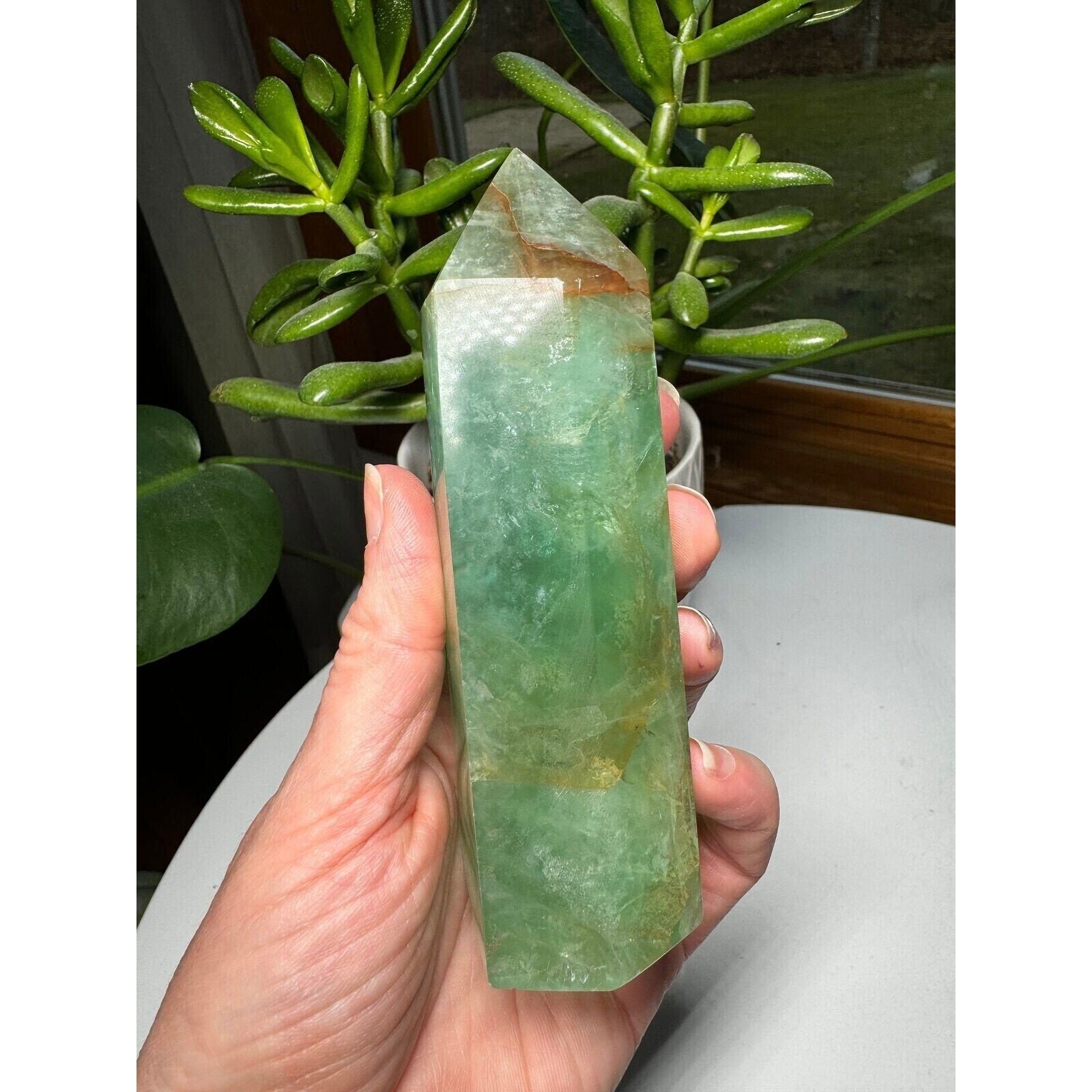 Fluorite Crystal Tower 5" tall