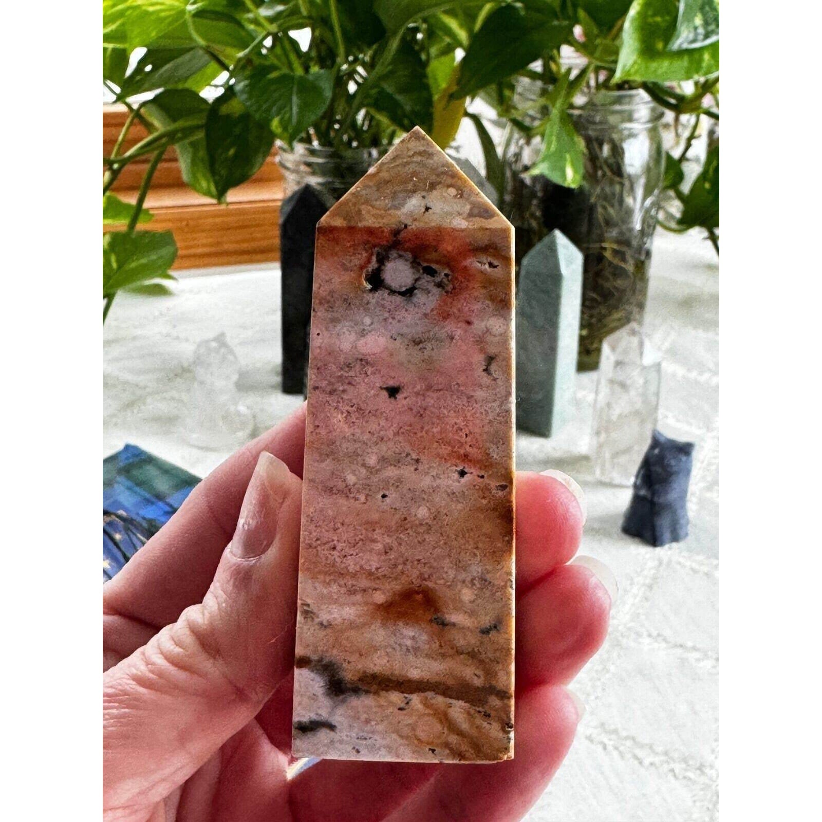 8th vein Ocean Jasper Crystal tower