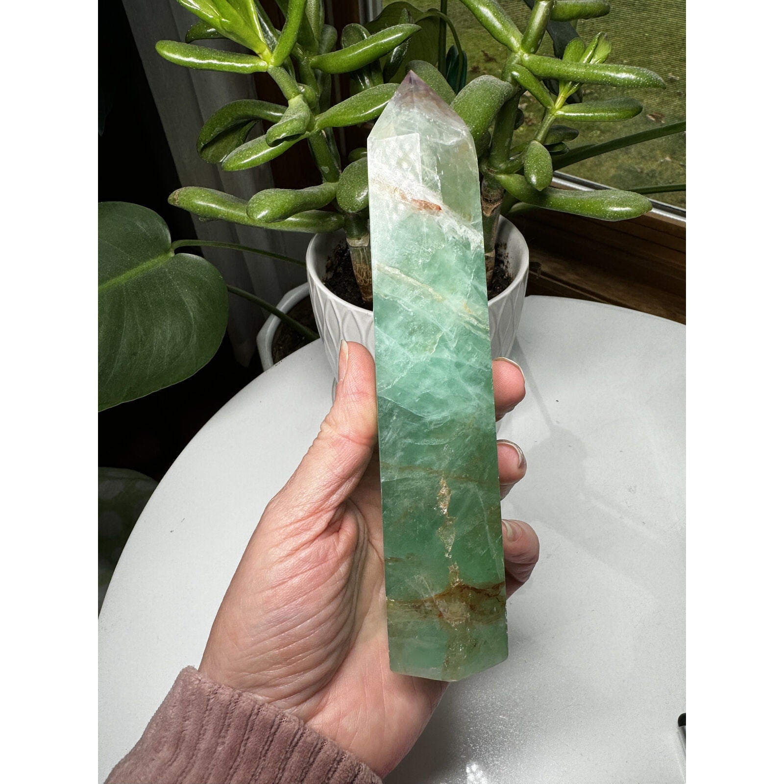 Fluorite Crystal Tower 6.5" tall