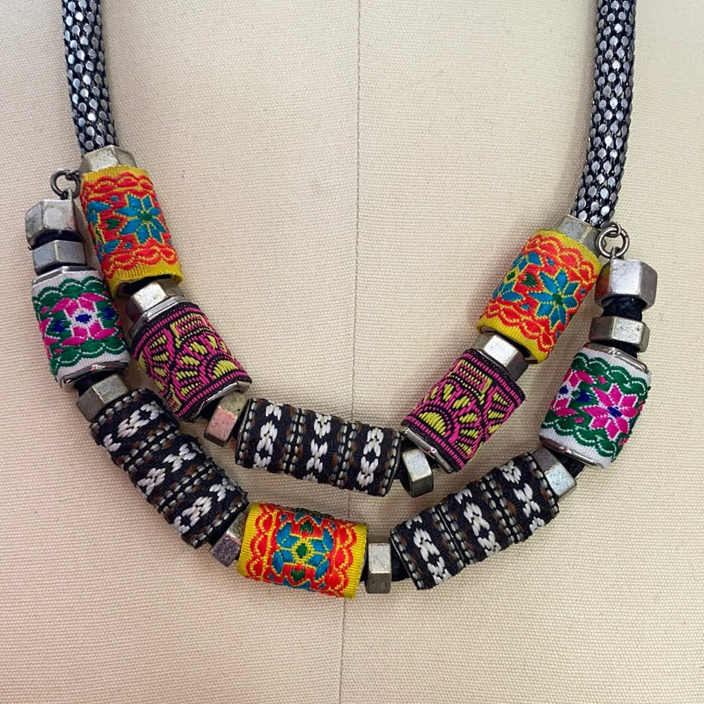 Zara ribbon and metal statement piece