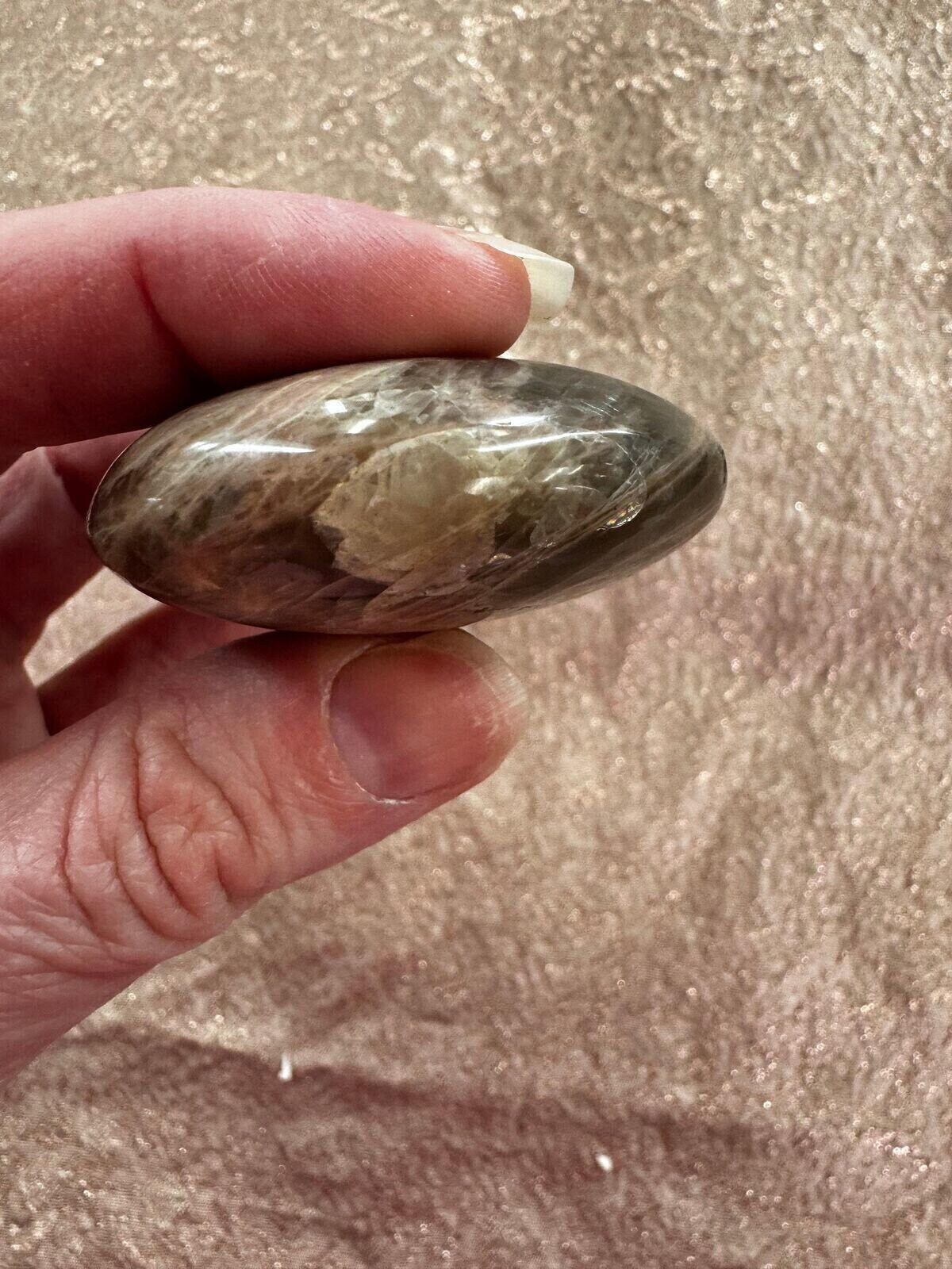 Peach Moonstone palm stone