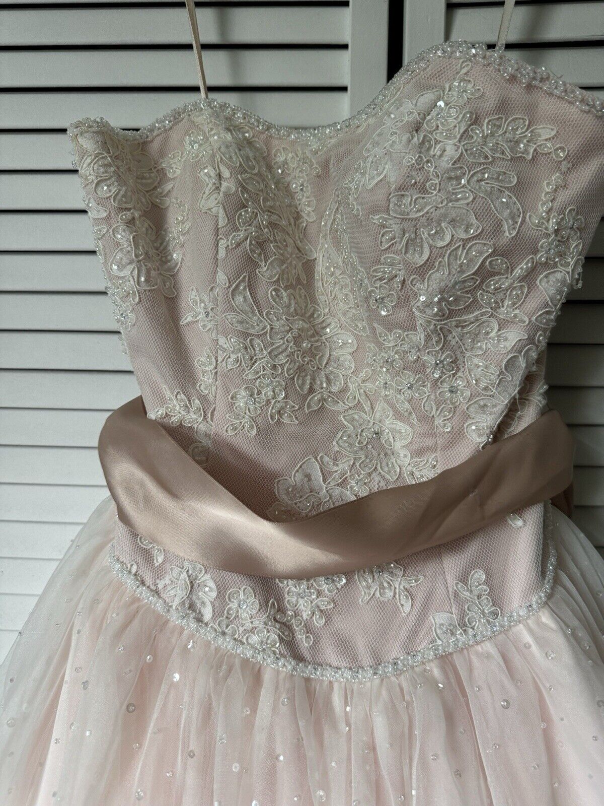 Mori Lee Blush Pink Ball Wedding Prom Special Event Gown Size 10