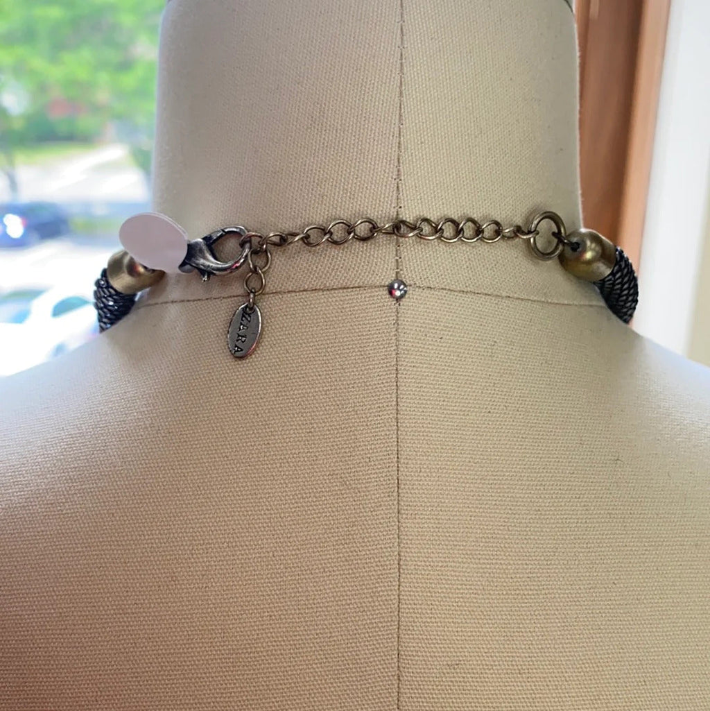 Zara ribbon and metal statement piece