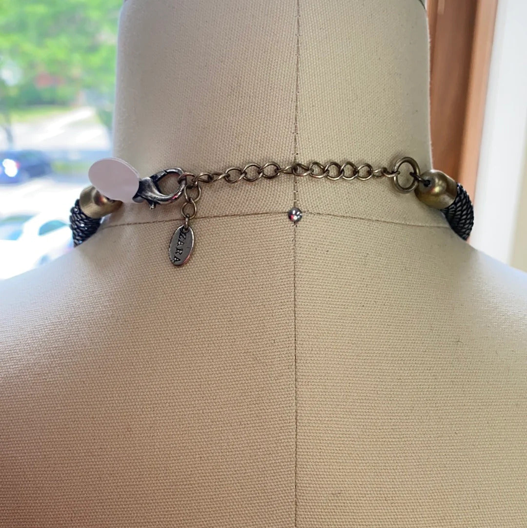 Zara ribbon and metal statement piece