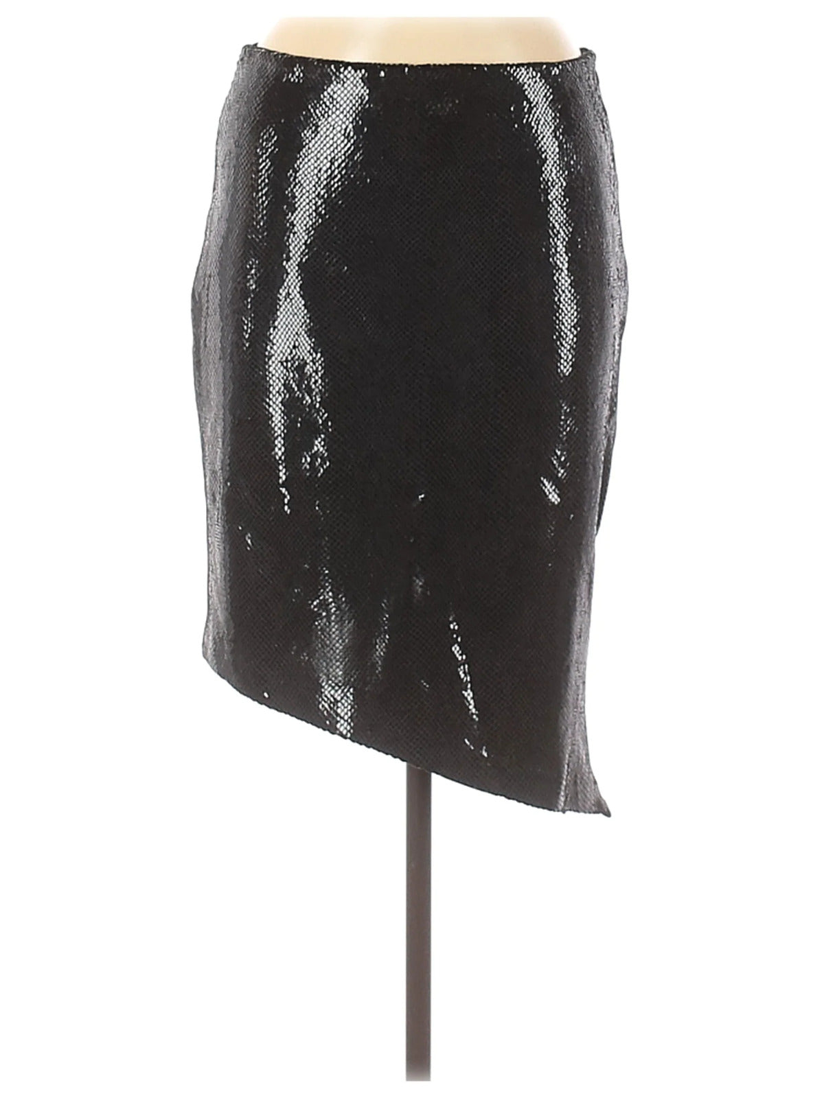 Emma Black Snakeskin Print Asymmetrical skirt sz 6