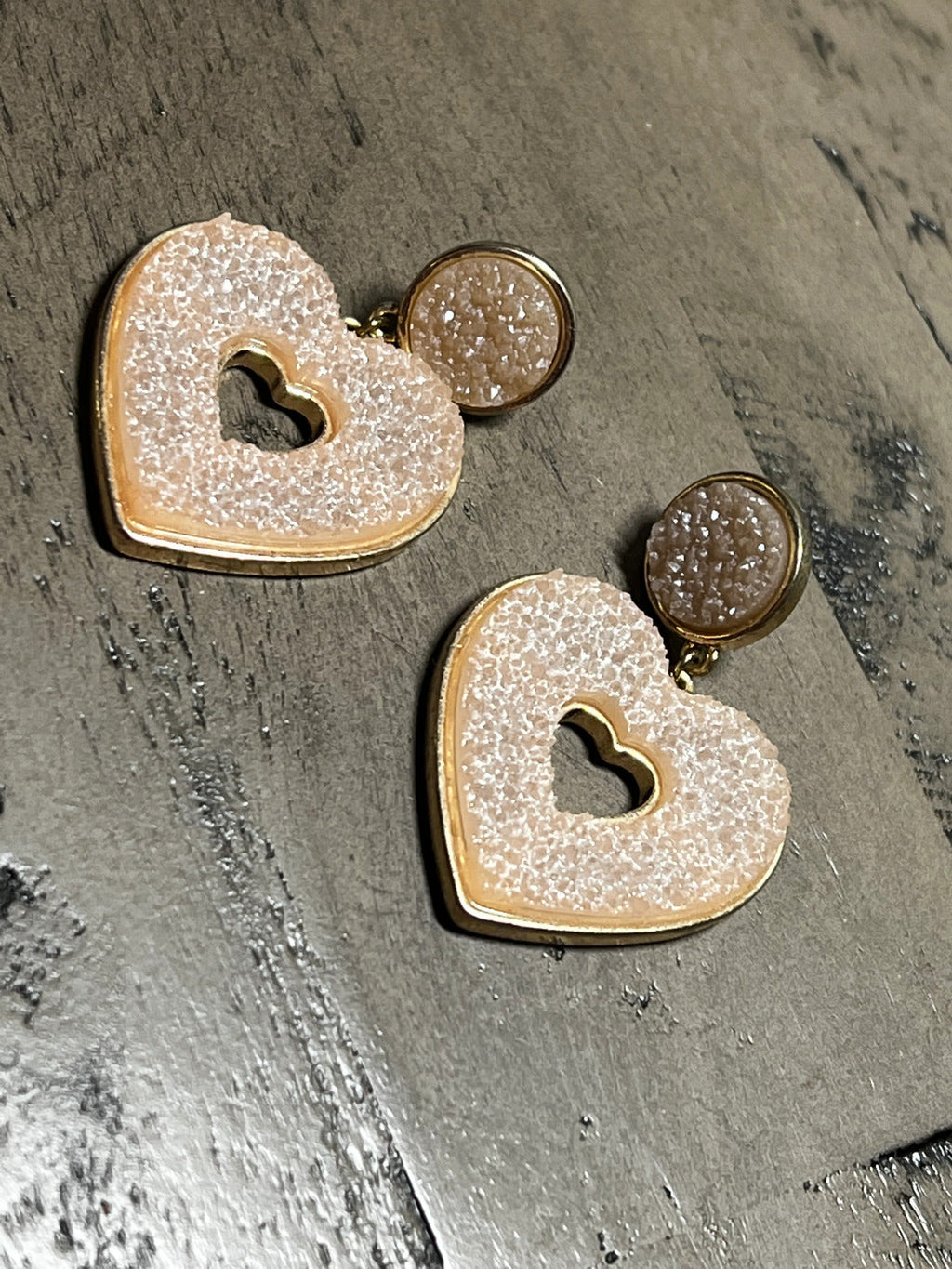 Baublebar Pink Heart Geode Earrings