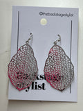 Laser cut metal drop earrings