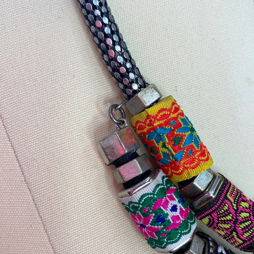 Zara ribbon and metal statement piece