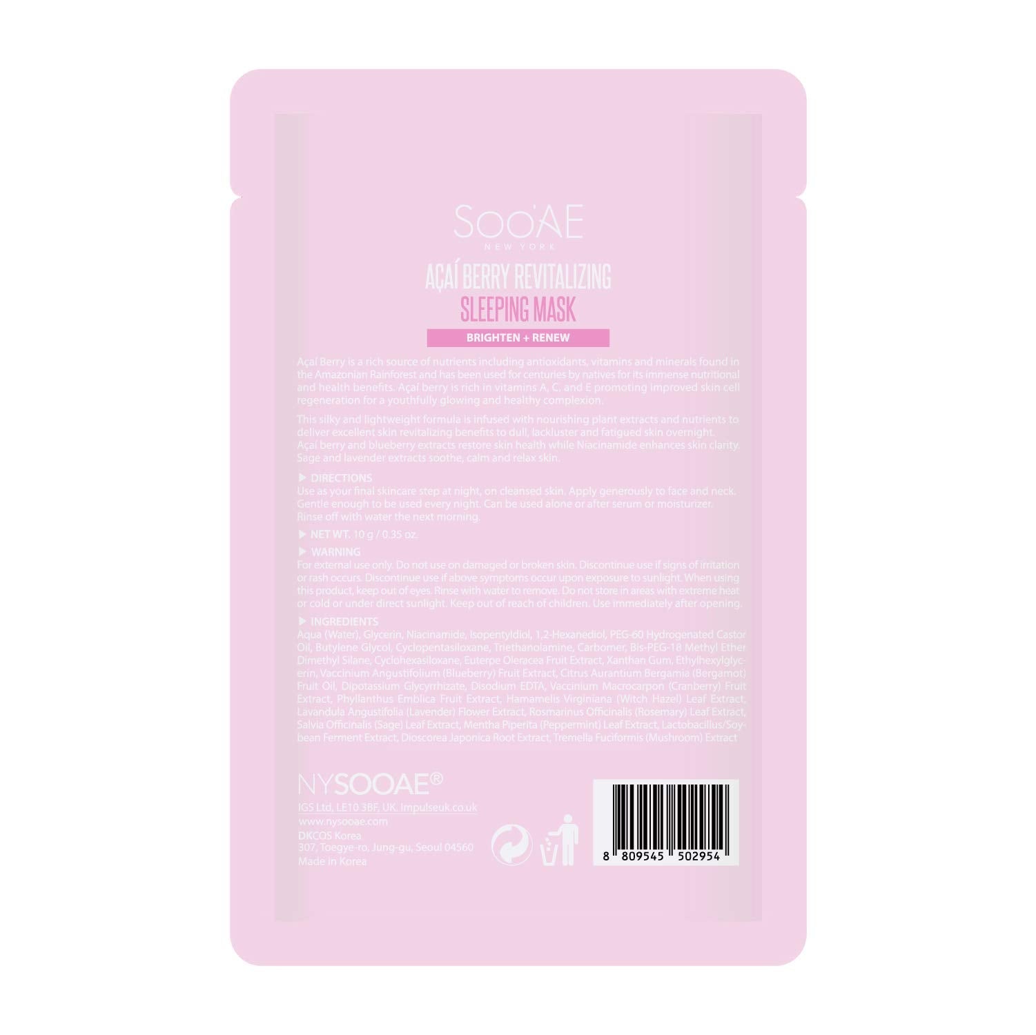 Soo'AE Acai Berry Revitalizing Sleeping Mask