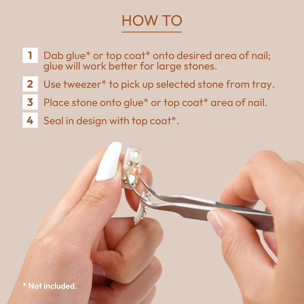 Gold Finger Multi-Shape Glue on Nail Art Rhinestones