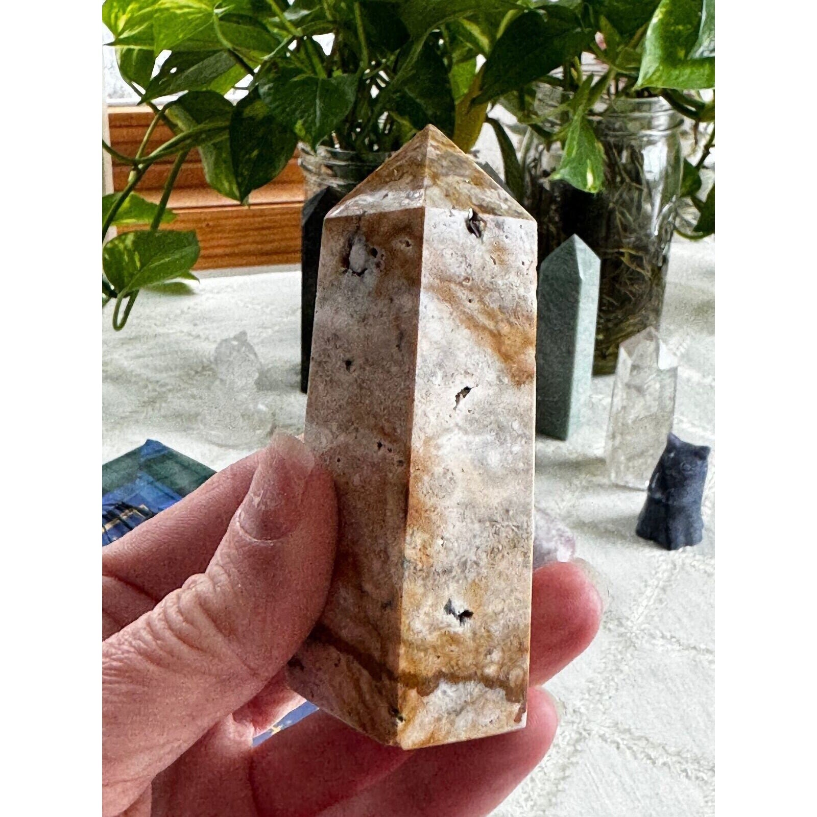 8th vein Ocean Jasper Crystal tower