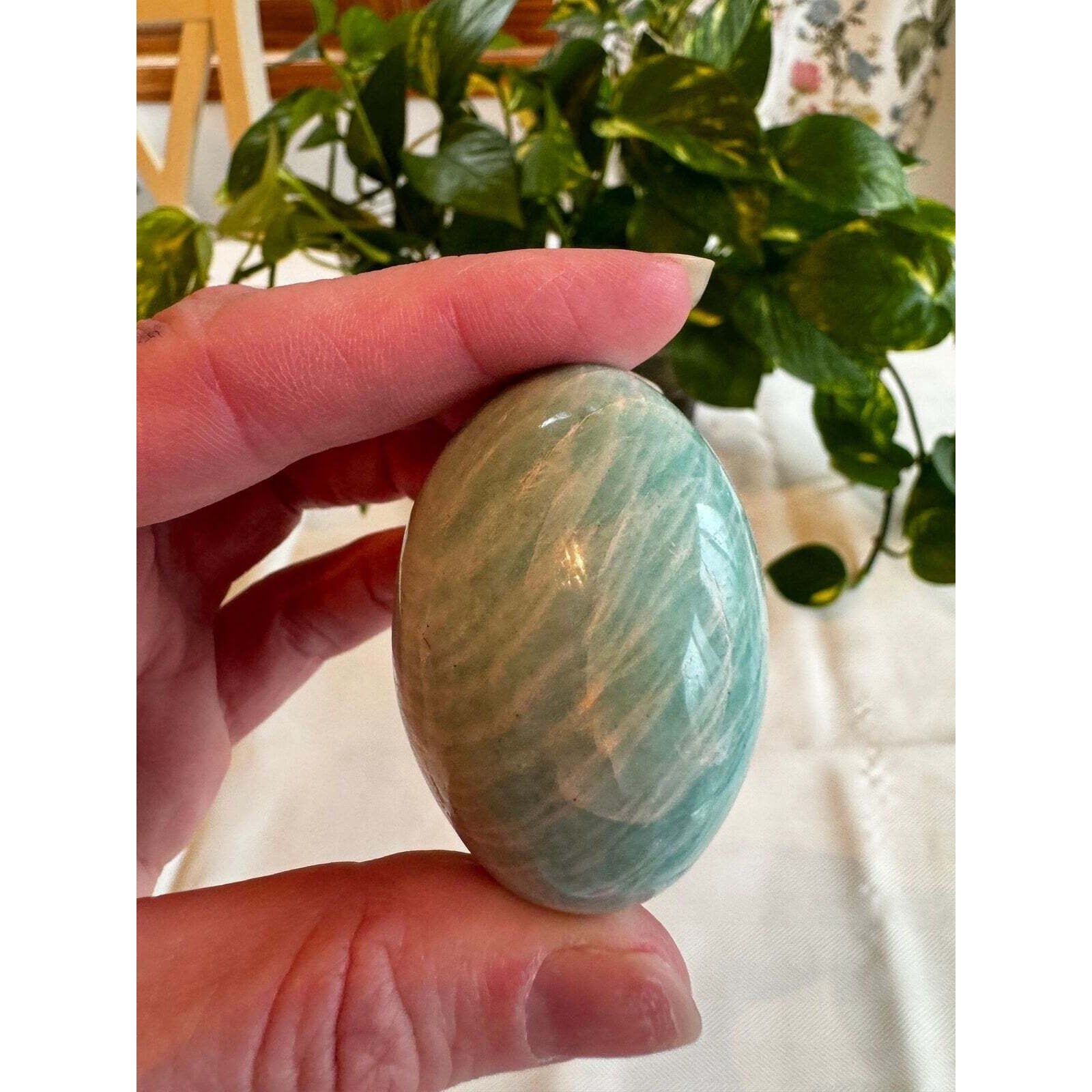 Amazonite Crystal Palm Stone