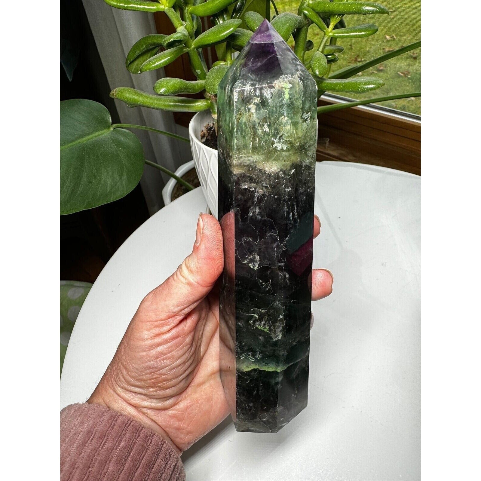 Fluorite Crystal Tower 7" tall