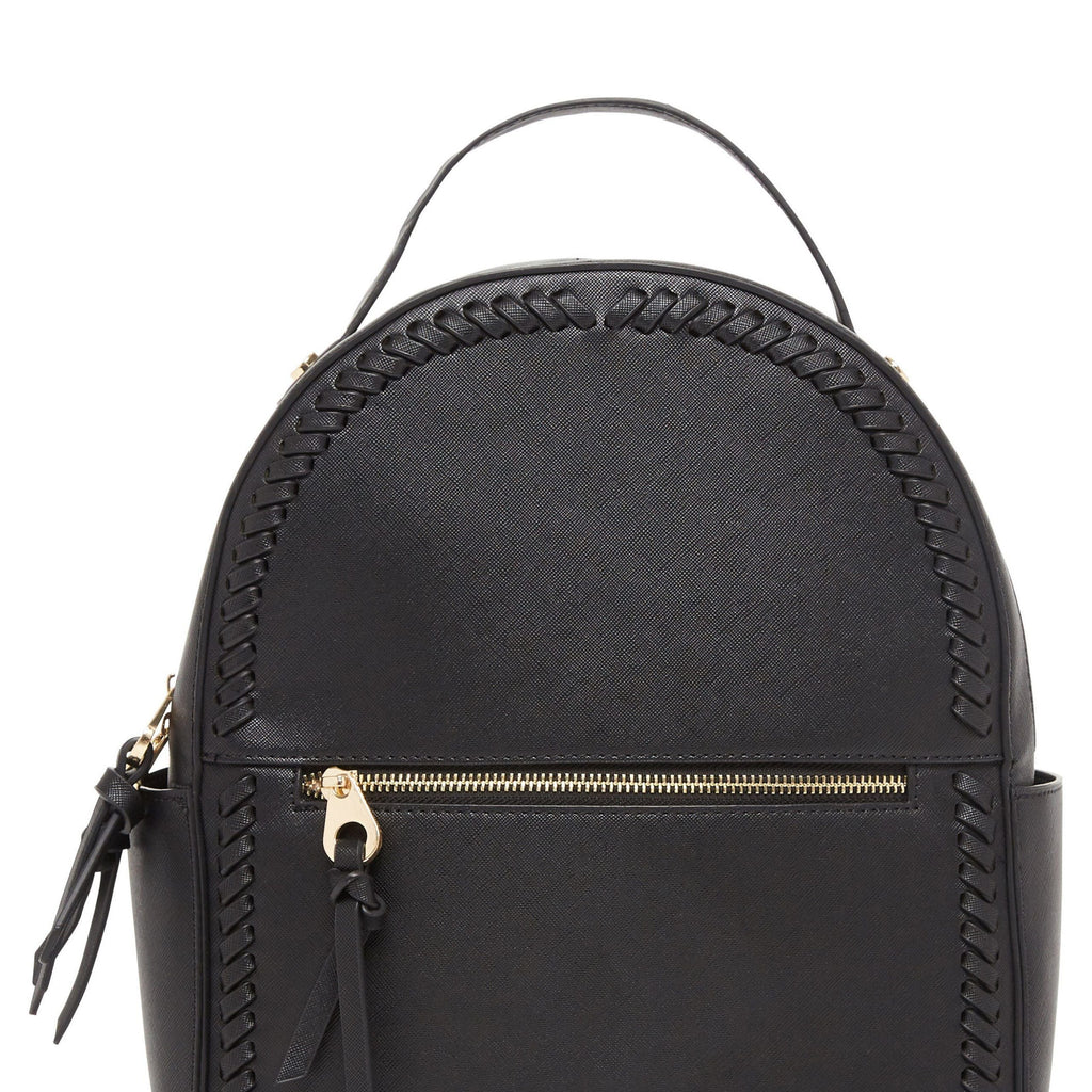 Calpak vegan leather round top Kaya mini backpack in black,