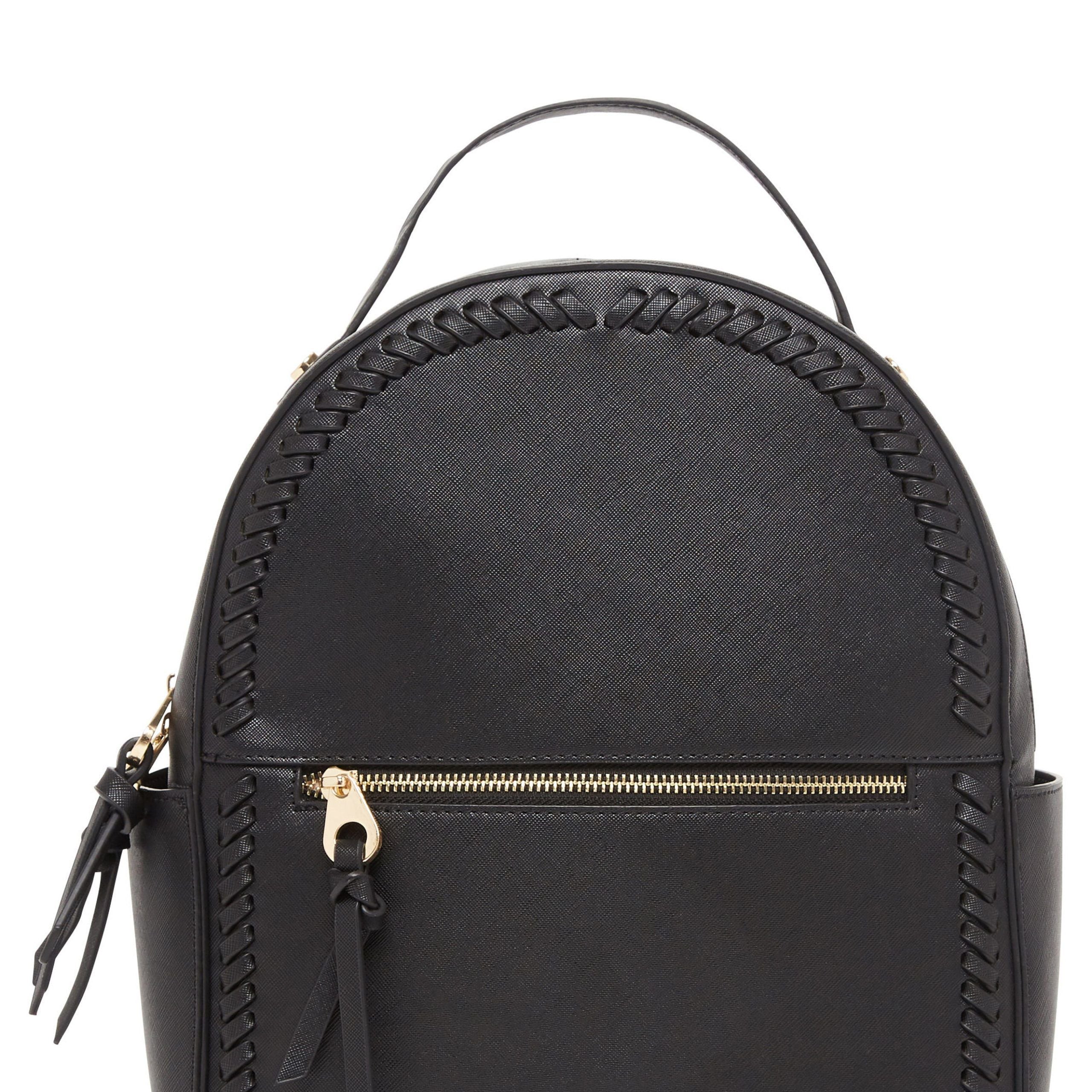 Calpak vegan leather round top Kaya mini backpack in black,