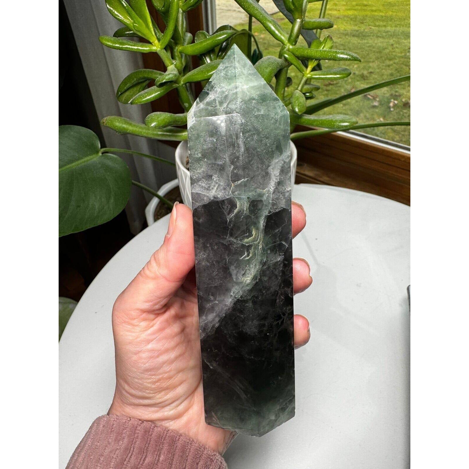 Fluorite Crystal Tower 6.25" tall
