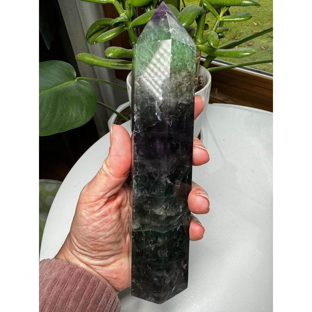 Fluorite Crystal Tower 7" tall