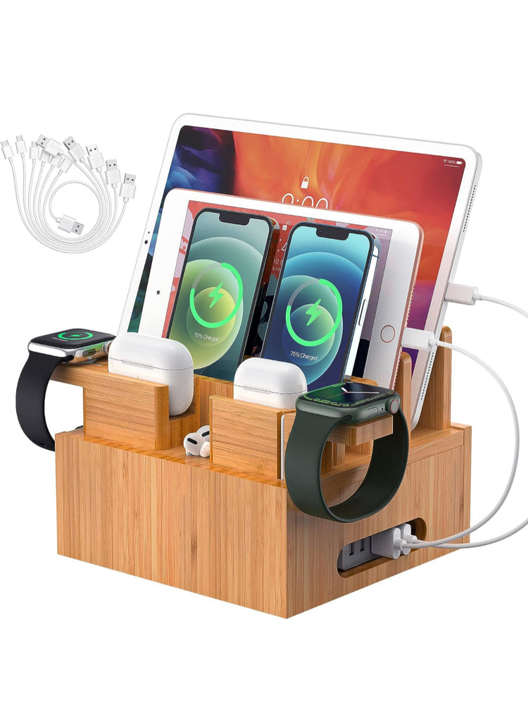 Bamboo Charging station & cables