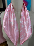 NEW Juicy Couture Pink Monogram satin scarf