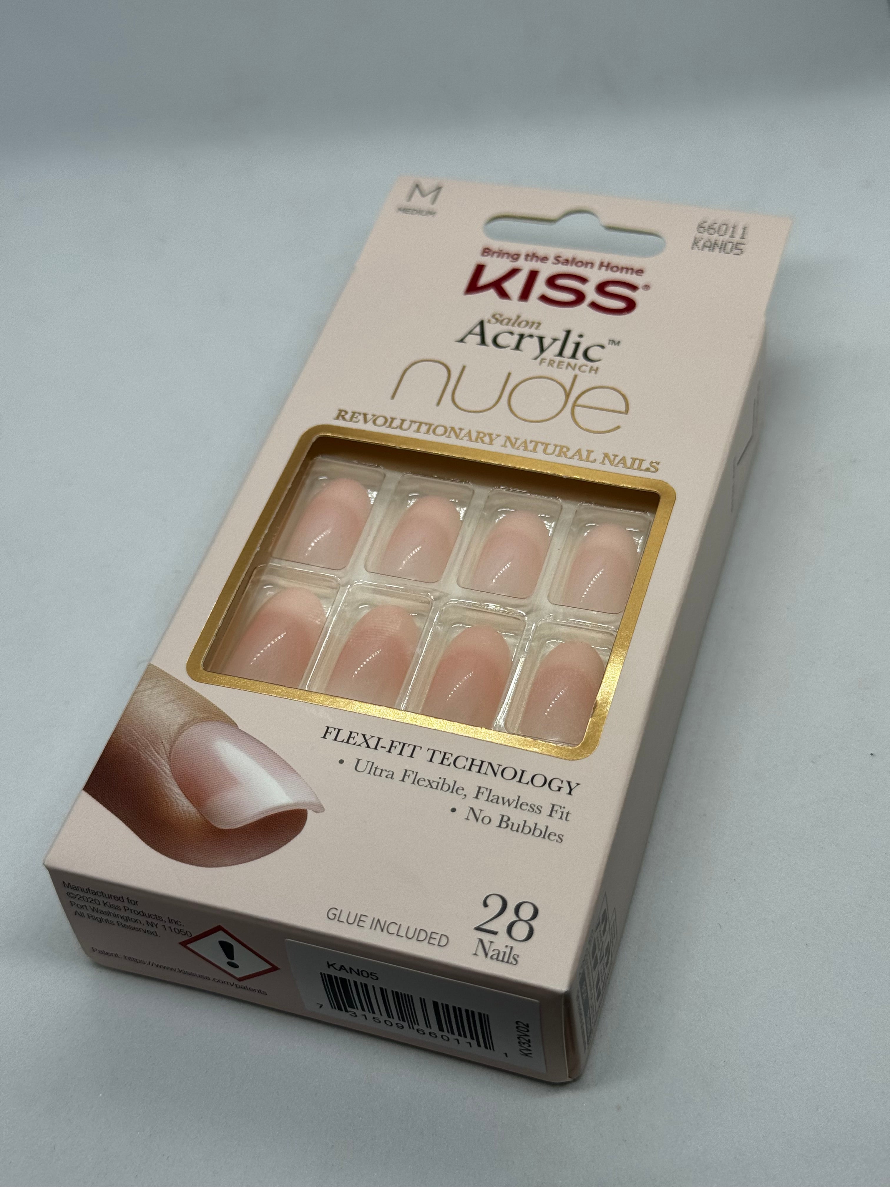 Kiss Salon Acrylic French Nude Nails - KAN05