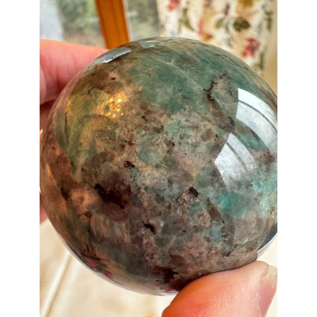 Amazonite with Smokey Quartz Crystal Sphere