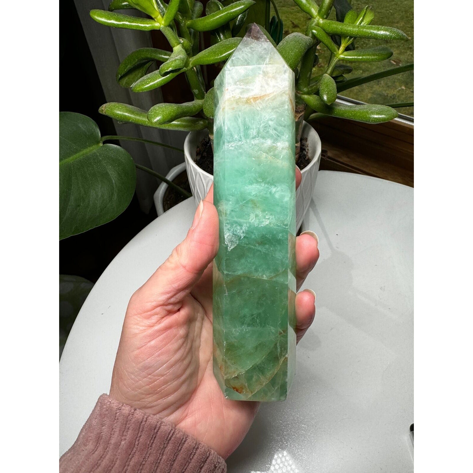 Fluorite Crystal Tower 6.5" tall