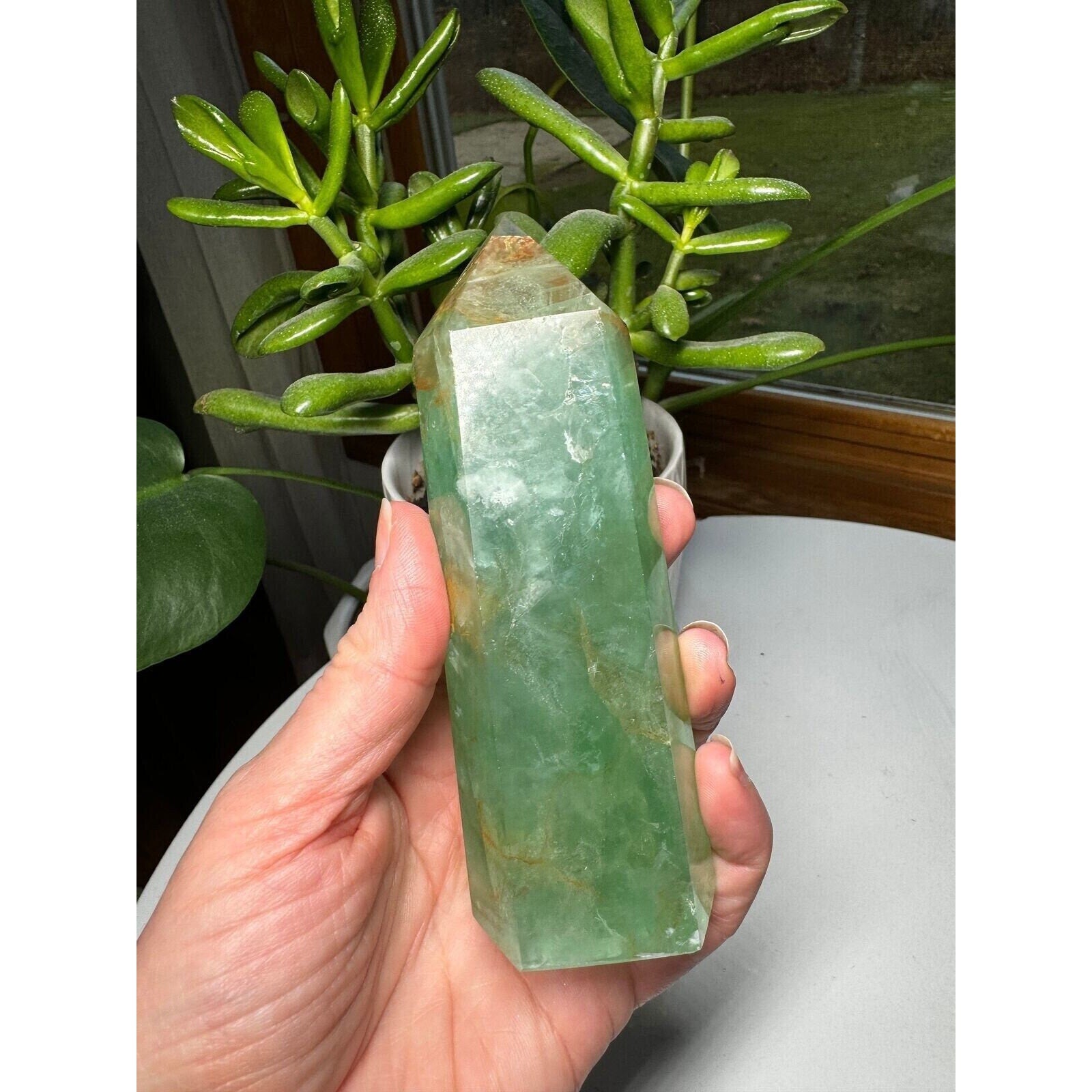 Fluorite Crystal Tower 5" tall