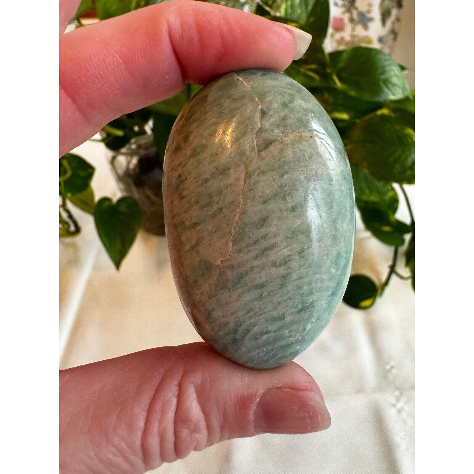 Amazonite Crystal Palm Stone