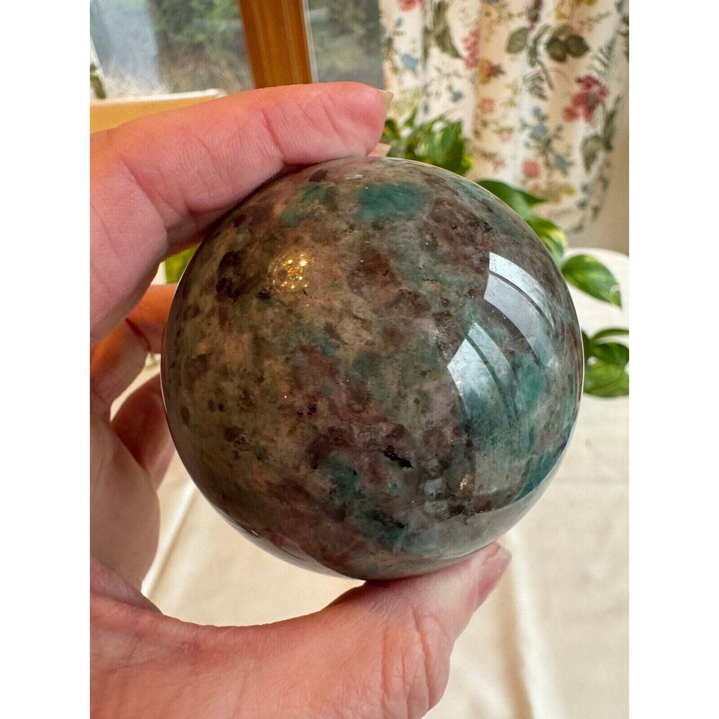 Amazonite with Smokey Quartz Crystal Sphere