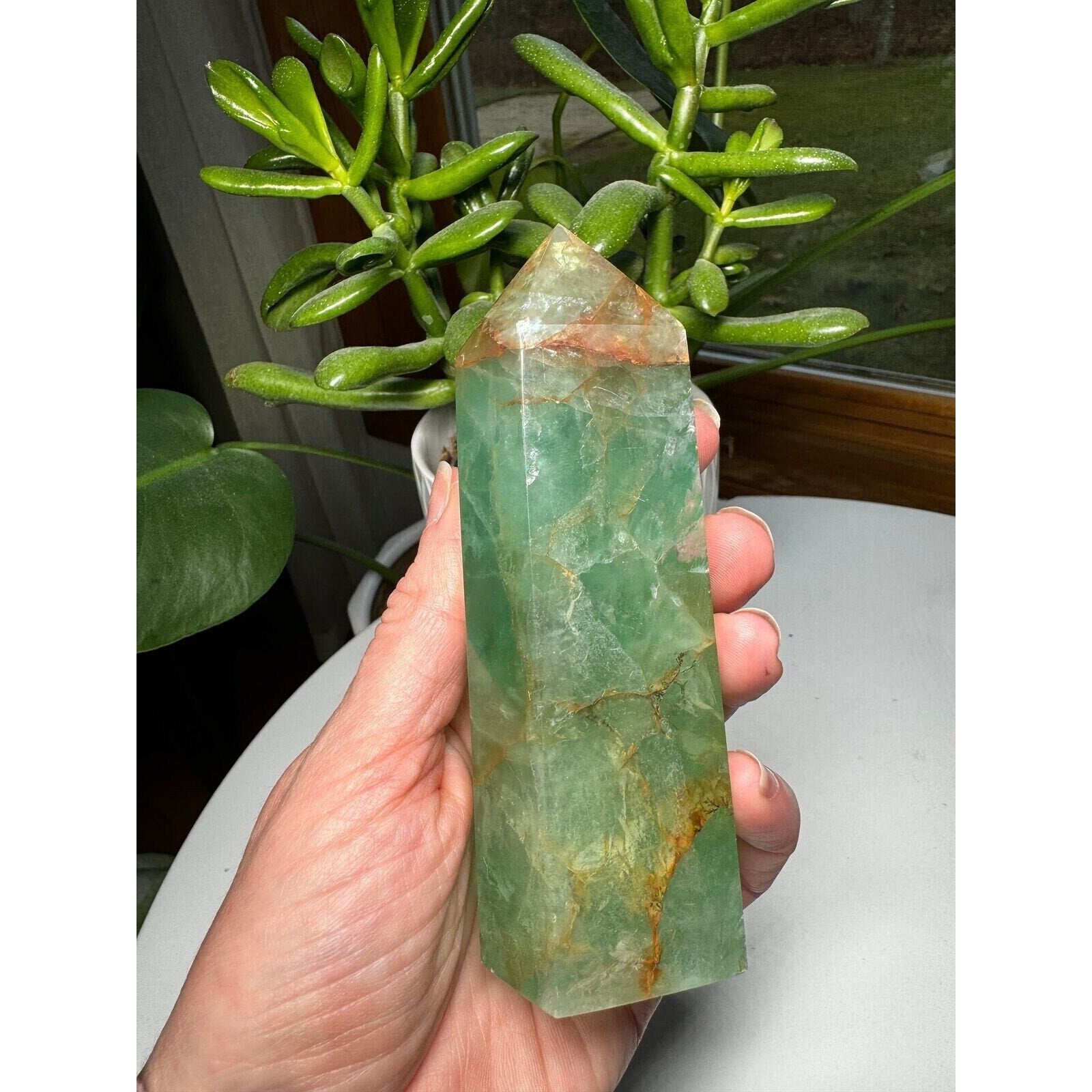 Fluorite Crystal Tower 5" tall