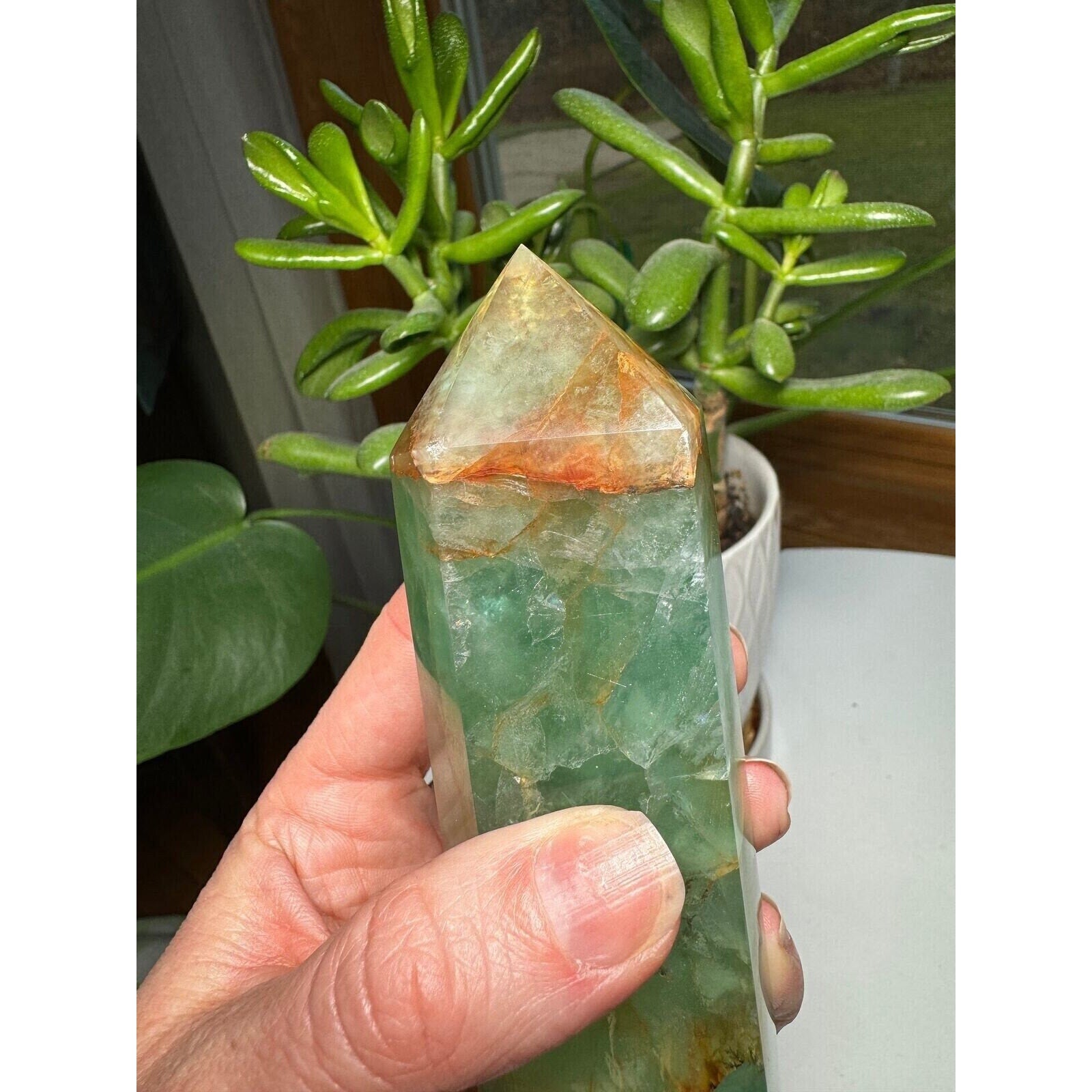 Fluorite Crystal Tower 5" tall